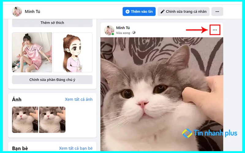ẩn ảnh tài lên facebook trên máy tính