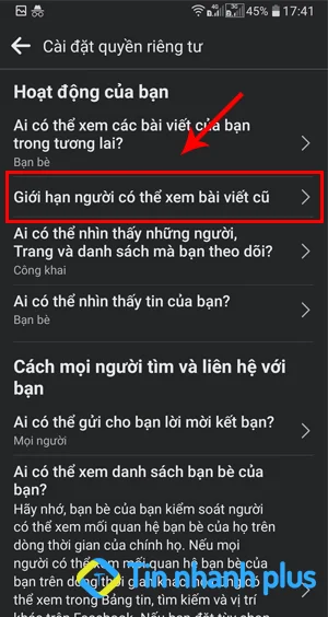 ẩn ảnh trên facebook bằng điện thoại