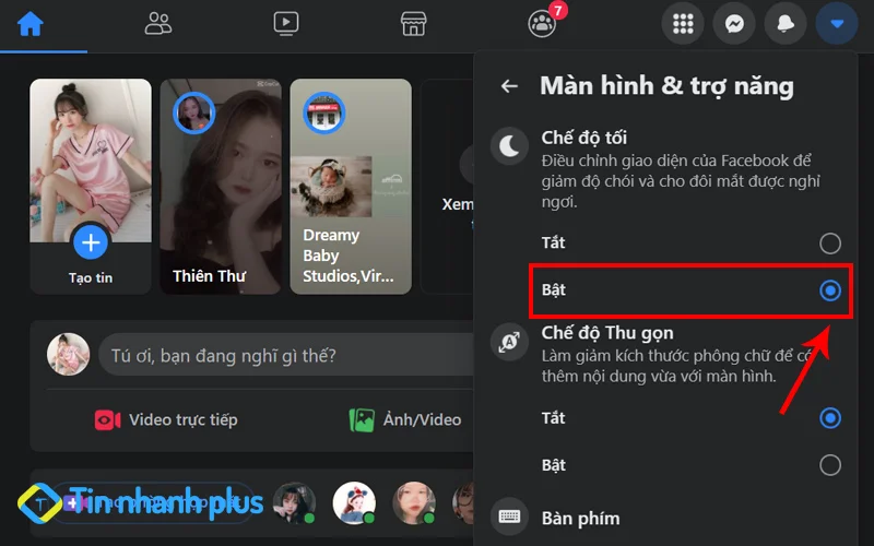 bật facebook dark mode bằng chrome