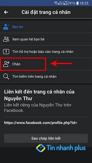 chặn facebook người khác trên điện thoại
