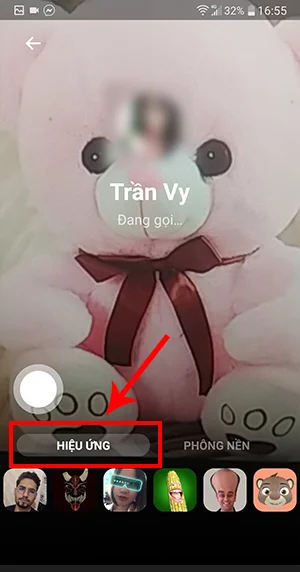 hiệu ứng khi gọi video messenger