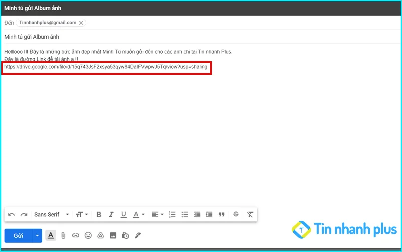 gửi ảnh dung lượng lớn bằng gmail