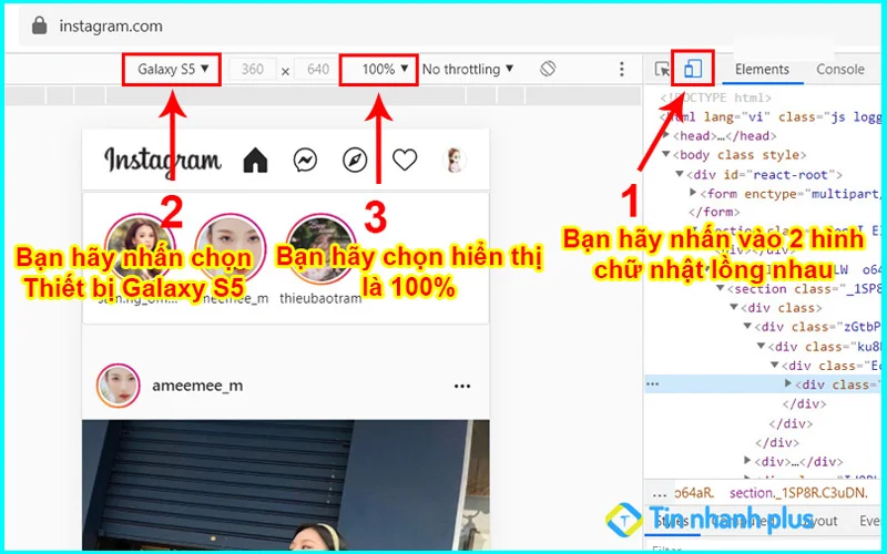 hướng dẫn tải ảnh lên instagram bằng trình duyệt cốc cốc