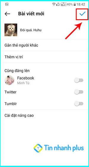 tải ảnh lên instagram trên iPhone