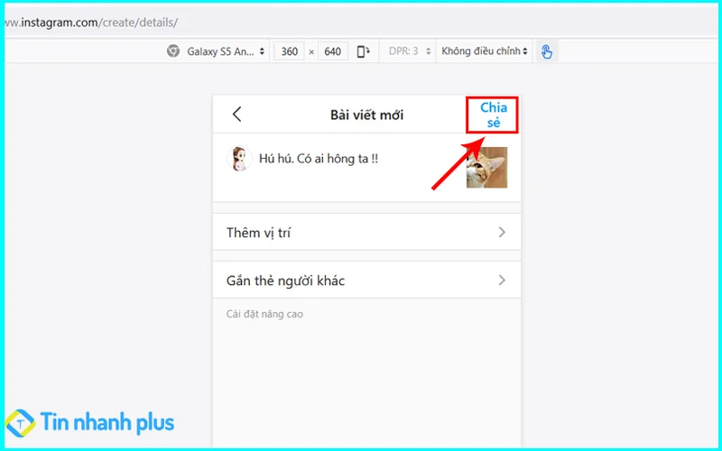 cách tải ảnh lên instagram bằng pc
