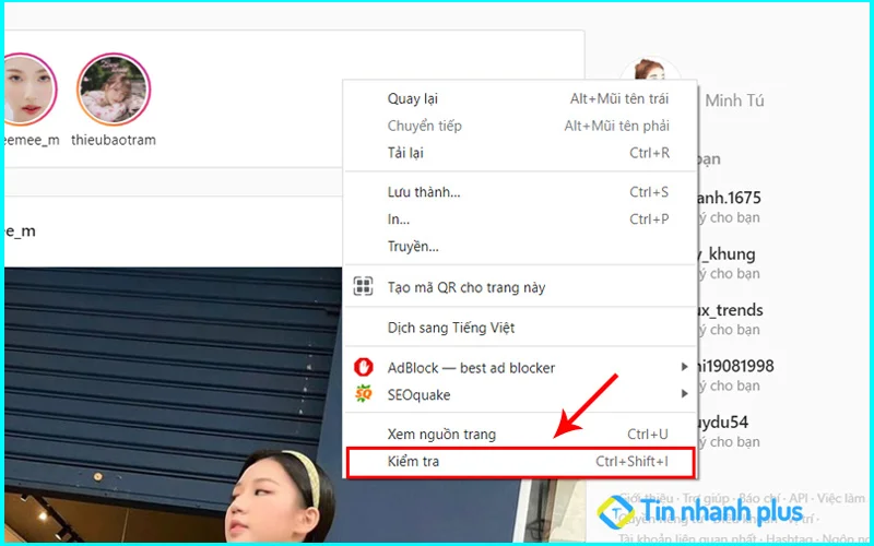 cách tải ảnh lên instagram bằng trình duyệt chrome