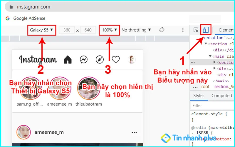 hướng dẫn tải ảnh lên instagram bằng trình duyệt chrome