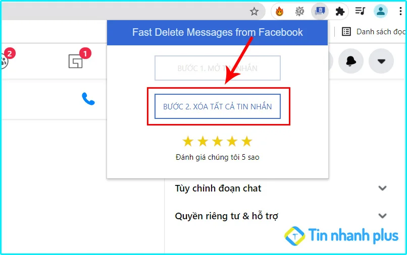 xóa toàn bộ tin nhắn messenger trên Facebook