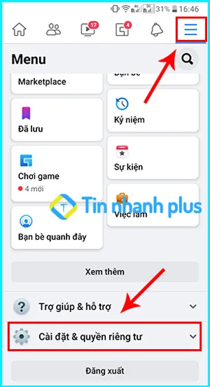 cách chỉnh ngôn ngữ facebook trên điện thoại