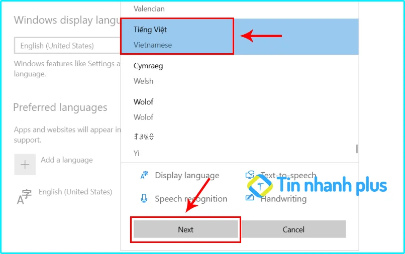 hướng dẫn cách đổi ngôn ngữ trong win 10