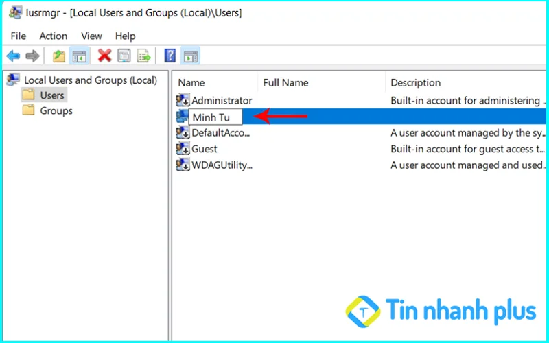 đổi tên user win 11 bằng run