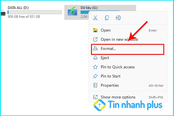 format usb flash drive sang định dạng khác