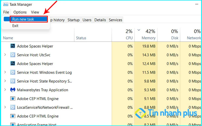 khởi động Window Explorer tắt thông báo hiển thị