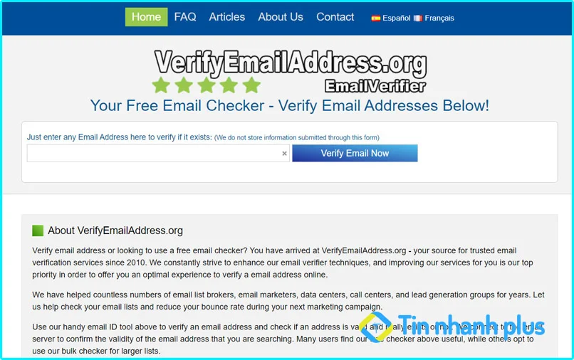 hướng dẫn kiểm tra email có tồn tại không bằng Verifyemailaddress