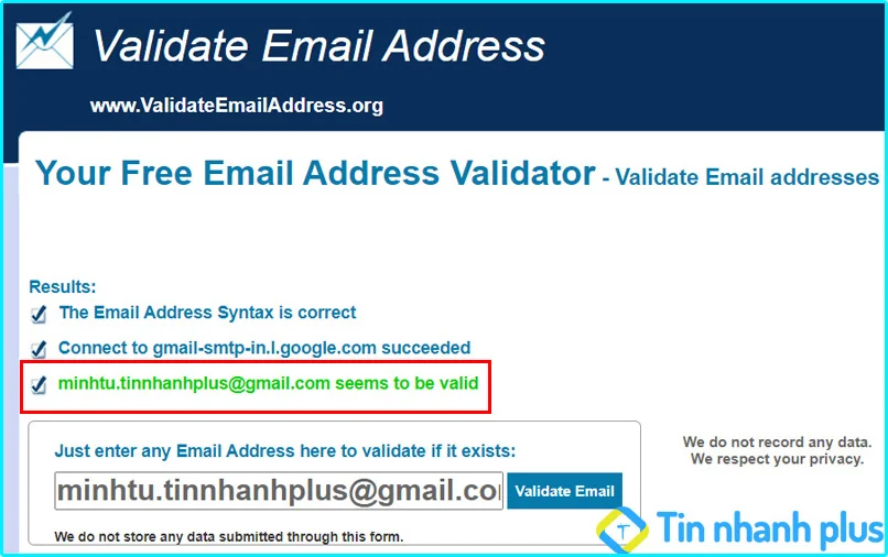 kiểm tra email có tồn tại hay không bằng Validateemailaddress