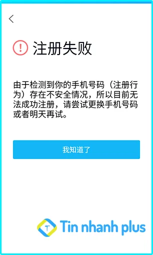 lỗi không đăng ký được tài khoản qq