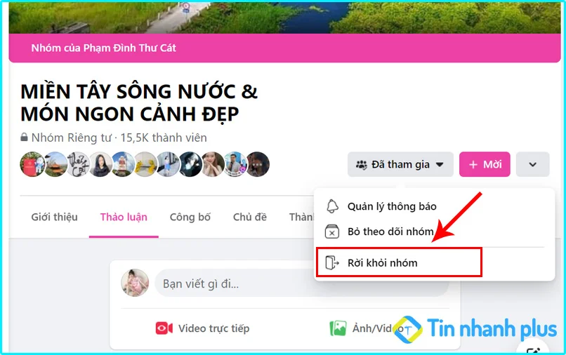 rời khỏi nhóm trên Facebook vĩnh viễn