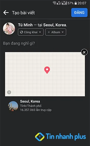 tạo địa điểm check in facebook trên android