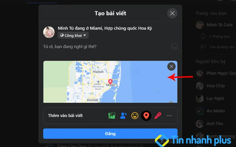 tạo địa điểm check in bằng máy tính
