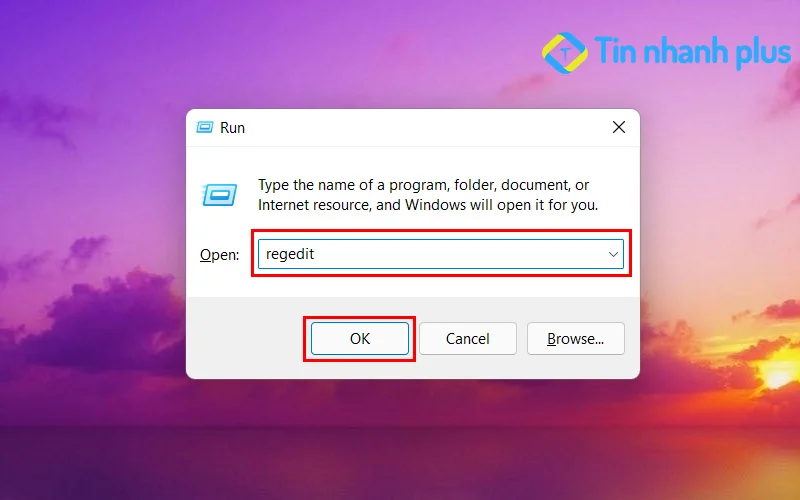 sử dụng Registry Editor để tắt thông báo