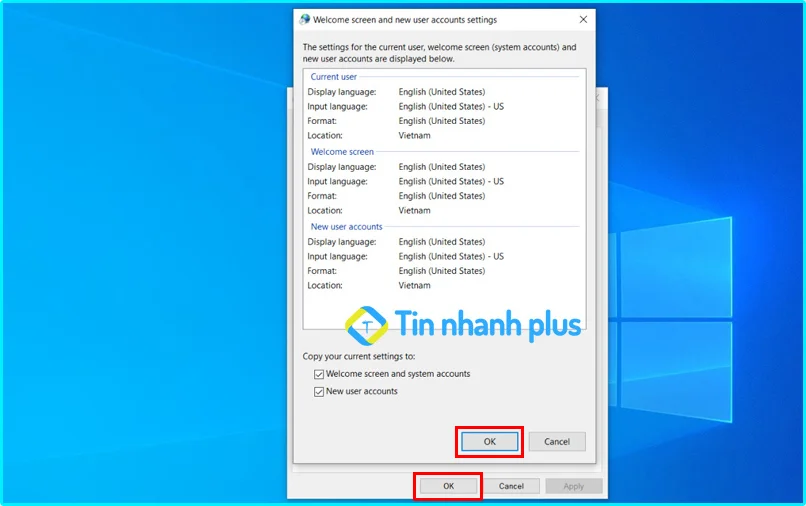 hướng dẫn cách thay đổi khu vực khi thay đôi ngôn ngữ trên pc