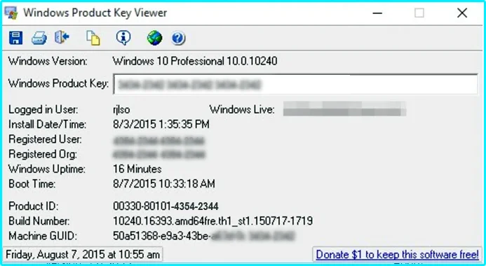 xem product key bằng phần mềm Produkey Viewer