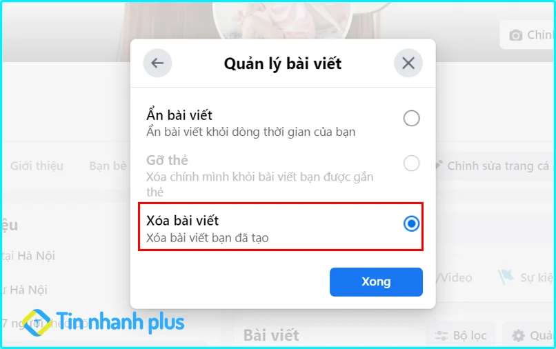 Cách xóa tất cả bài viết trên Facebook