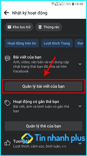 cách xóa tất cả bài viết trên Facebook bằng điện thoại