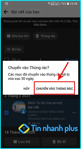 cách xóa tất cả bài viết trên facebook bằng điện thoại