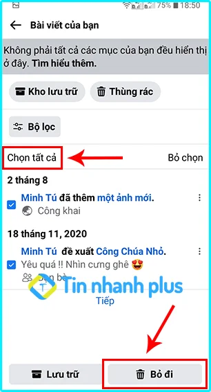 cách xóa xóa tất cả hình ảnh trên facebook lite