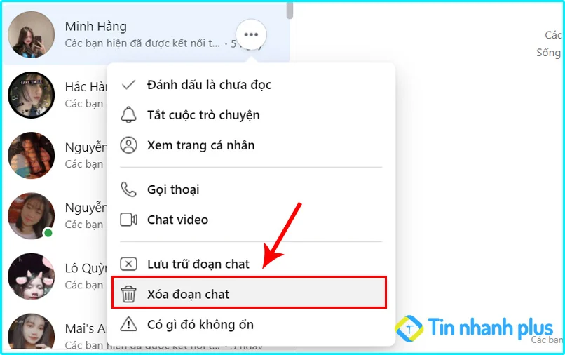 hướng dẫn xóa tất cả tin nhắn Messenger trên pc