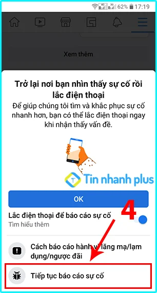 báo cáo lỗi khi tham gia nhóm cho facebook