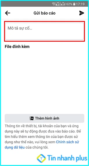 báo cáo lỗi tham gia nhóm trên điện thoại