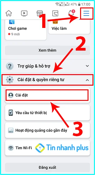 bật thông báo trên facebook