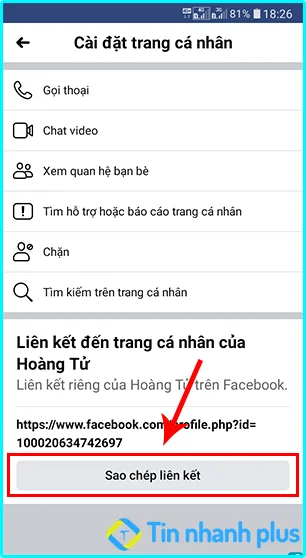 hướng dẫn tìm id facebook trên điện thoại