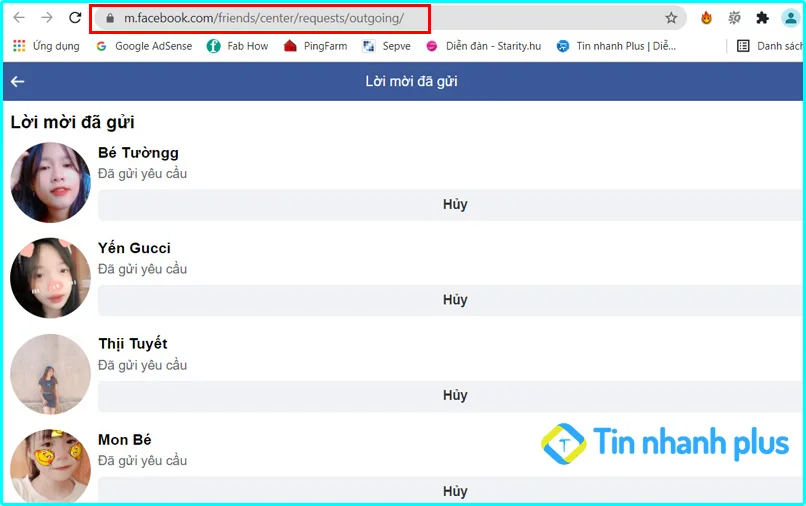 hủy kết bạn trên facebook bằng máy tính