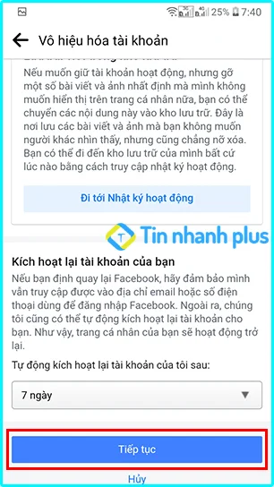 hướng dẫn khóa tài khoản facebook bằng điện thoại android