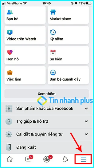 cách khóa tài khoản facebook trên iphone