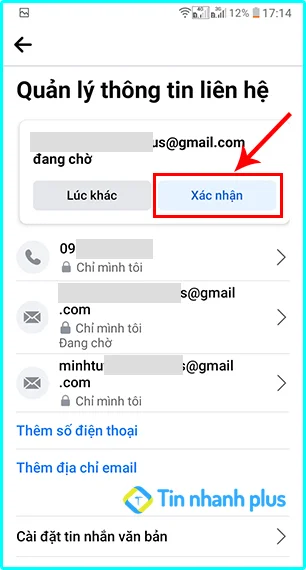 thêm email vào facebook