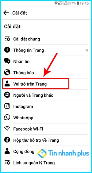 xem quản trị viên fanpage facebook bằng điện thoại