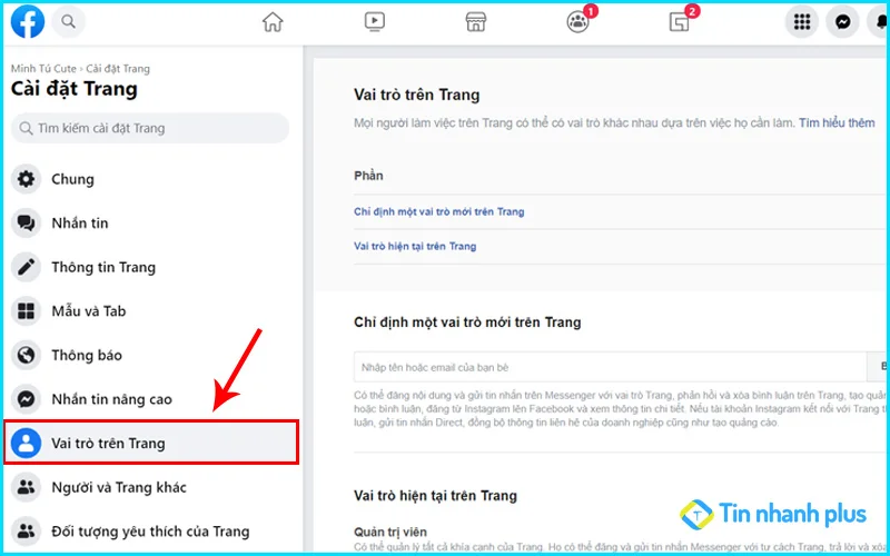 xem admin fanpage facebook trên máy tính