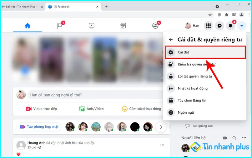 hướng dẫn cách xem email facebook trên máy tính