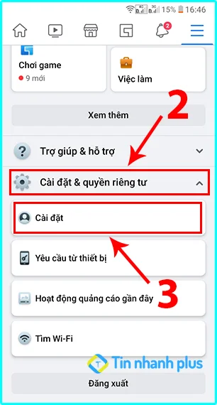 xem email facebook bằng điện thoại