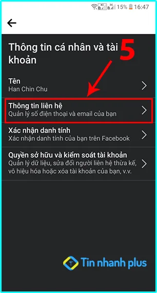xem địa chỉ email trên facebook bằng điện thoại