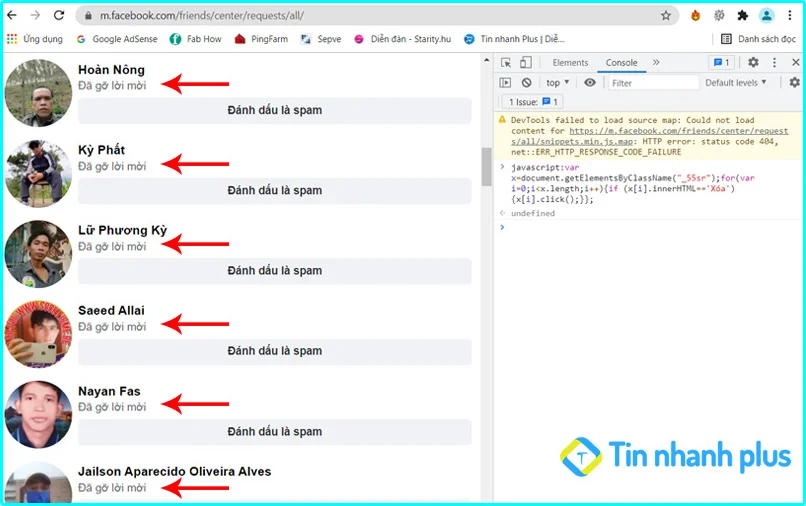 xóa lời mời kế bạn trên facebook bằng máy tính