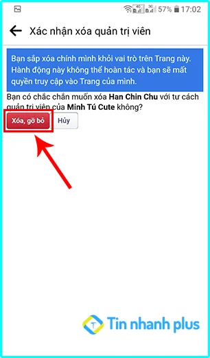 cách tự xóa quyền quản trị viên trang fanpage