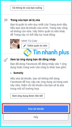 xóa facebook vĩnh viễn trên iphone