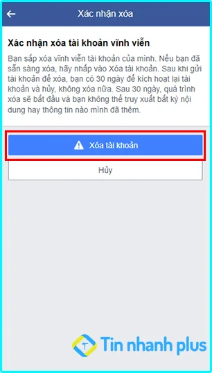 xóa vĩnh viễn facebook trên iphone