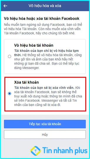 cách xóa vĩnh viễn tài khoản facebook trên iphone