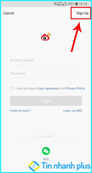 cách đăng ký tài khoản weibo bằng điện thoại